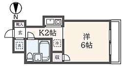 ワコーレ砧 1Kの間取図画像