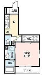 Misaki 1Kの間取図画像