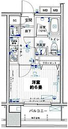 パークウェル秋葉原 3階1Kの間取り
