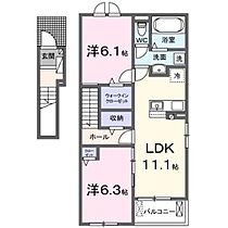 アルカンシェル　　I 201 ｜ 福岡県八女市吉田2002（賃貸アパート2LDK・2階・58.60㎡） その2