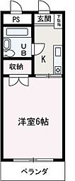 グランドール朝霞 1Kの間取図画像
