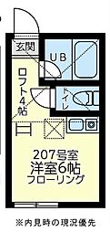 ユナイト南太田メアリーアーデン ワンルームの間取図画像