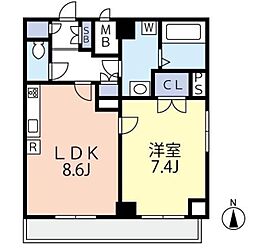 グランヴァン中野新橋 1LDKの間取図画像