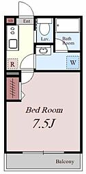 クレストコート 1Kの間取図画像