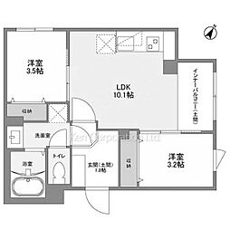 ウェルスクエア目黒 2LDKの間取図画像