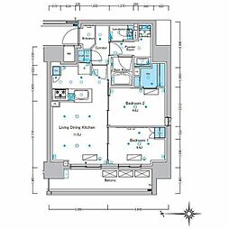 ルフォンプログレ浅草入谷 2LDKの間取図画像