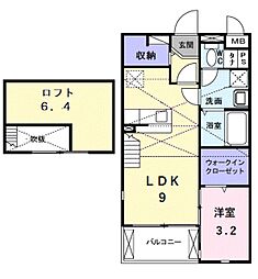 アン 1LDKの間取図画像