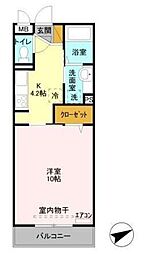 ラフィーネ 1Kの間取図画像
