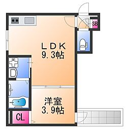 GRAND SUWA 1LDKの間取図画像