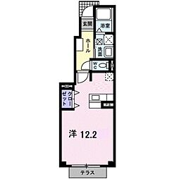 フォレストヒルズ2号館 1Kの間取図画像