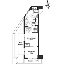 COMFORIALIV西葛西 1DKの間取図画像