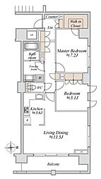 アールスタイルズ武蔵小杉イースト 2LDKの間取図画像