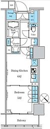 パークアクシス滝野川ラブリーズ 1DKの間取図画像