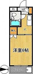 ヒルタウンハイツ 1Kの間取図画像