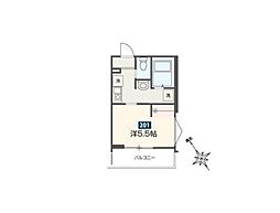 ＭＥＬＤＩＡ新座II 2階1Kの間取り