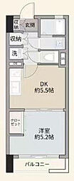 池袋パークハイツマンション 1DKの間取図画像
