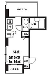 ビラデローゼ ワンルームの間取図画像