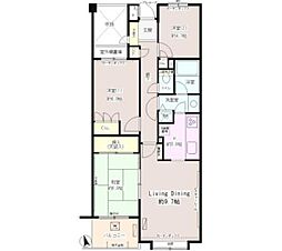 東村山北パーク・ホームズ 3LDKの間取図画像