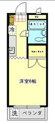 レジデンス1166 1Kの間取図画像