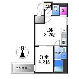 グランロイヤル 1LDKの間取図画像