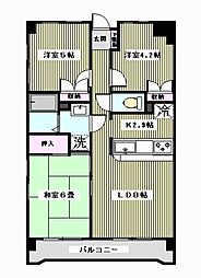 サンライトシティ美女木 3LDKの間取図画像