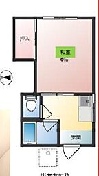 ウエストヒルズ 1Kの間取図画像