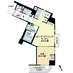 サンクタス文京大塚アヴァンテラス 2階1LDKの間取り