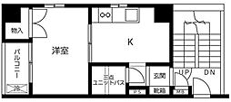 第2広尾Cフラワーハイホーム 1Kの間取図画像