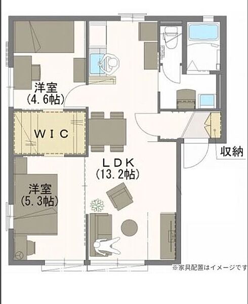 プレステージ 00102｜群馬県館林市成島町(賃貸アパート2LDK・1階・51.34㎡)の写真 その2