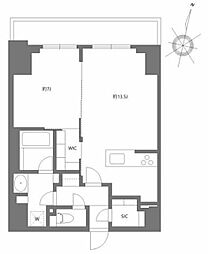 プライムメゾン千葉新町 1LDKの間取図画像