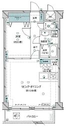 パレ・ソレイユ世田谷弐丁目 1LDKの間取図画像