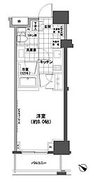 パークハビオ人形町 1Kの間取図画像
