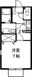 プリシェールツバキ 1Kの間取図画像