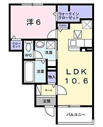 ボンズコート 1LDKの間取図画像
