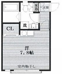 プレアデス 1階ワンルームの間取り