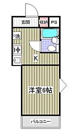アーバンハイム寿 1Kの間取図画像