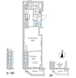 パークアクシス錦糸町ヴェール 1LDKの間取図画像