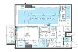 ZOOM広尾 4階1LDKの間取り