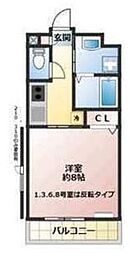 ディオール 1Kの間取図画像