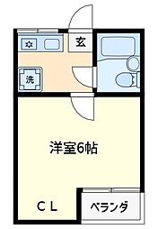 サニーライフ市川 1Kの間取図画像