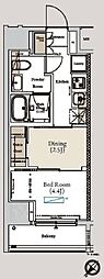 アーバンコア月島 1DKの間取図画像