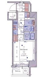 コンシェリア大崎CROSSIA 1Kの間取図画像