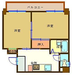 木島ビル 2Kの間取図画像