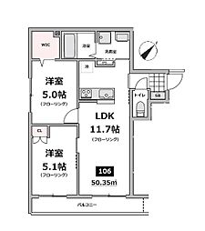 仮称）メゾン・ド・ソレイユ 1階2LDKの間取り