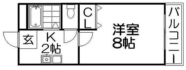 ヴィラいずみ ｜京都府八幡市男山泉(賃貸マンション1K・2階・23.00㎡)の写真 その2