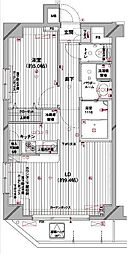 メインステージ蔵前 1LDKの間取図画像
