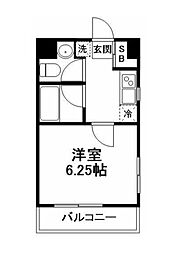 パティオ中野 1Kの間取図画像