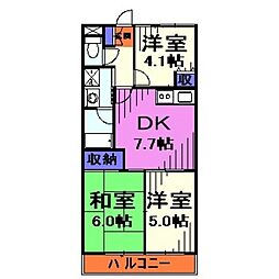 スペリオルK 3DKの間取図画像