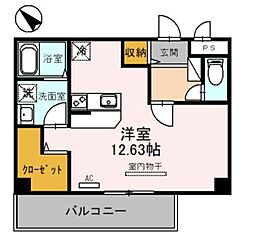 K・Uアイリス ワンルームの間取図画像
