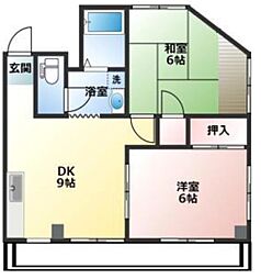 サンシルク日比谷 2DKの間取図画像
